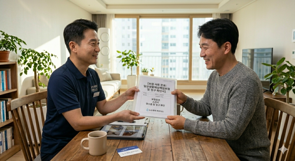 화성 누수탐지 동탄 아파트 보험처리 누수 보험 서류 전달 사진